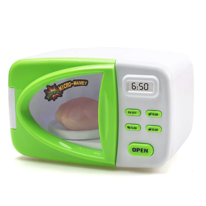 

Pretend Play Kids MINI Simulation Microwave Kitchen Toy Set with Toy Food Color Change Light Fun Functional Toy Kitchen Toys