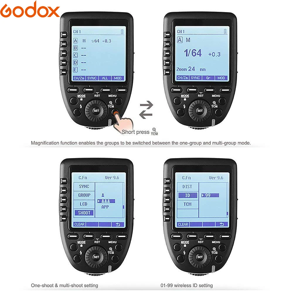  Godox Xpro Series Flash Trigger Transmitter Xpro-C/N/S/F/O for all Type Camera for Canon Nikon Sony
