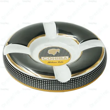 

Free Shipping Cohiba Luxury Bone Porcelain 4 Slots Cigar Ashtray Souvenir Edition