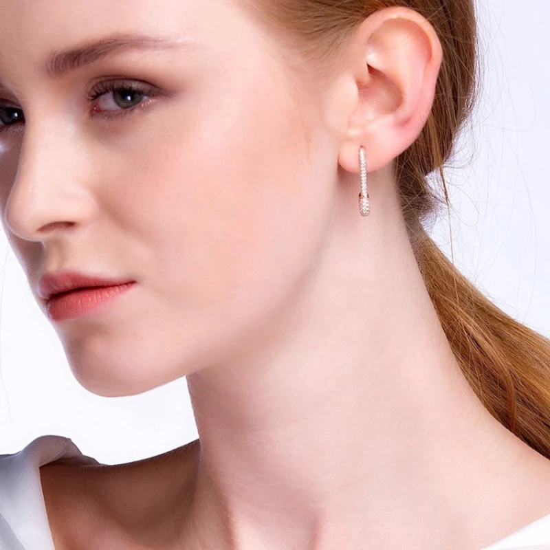 

2019 Rose gold color Fashion Ear Jewelry top Safety Pin Earrings For Women rock Earring Studs Brooch shape earings drop shipping