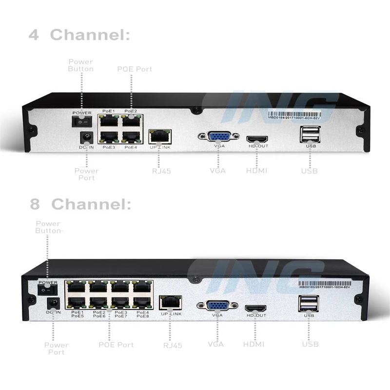POE HD 1080P 4/8 канальный сетевой видеорегистратор 48 В 802.3af стандарт HDMI CH CCTV NVR ONVIF P2P