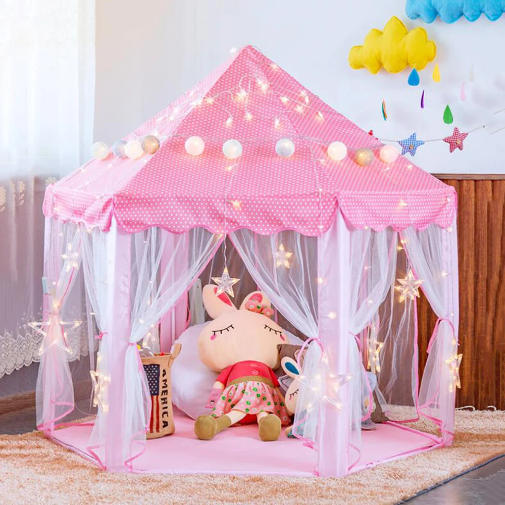 

Girl Princess Pink Castle Tents Children's Tents Play Tent For Children Indoor Outdoor Playhouse Girl's Castle Children's Tent H