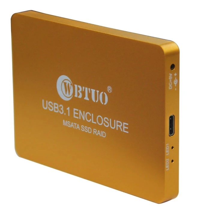 

10Gb/s USB 3.1 Type-C to mSATA SSD Enclosure USB3.1 to mini SATA Hard Disk adapter External HDD Mobile Box