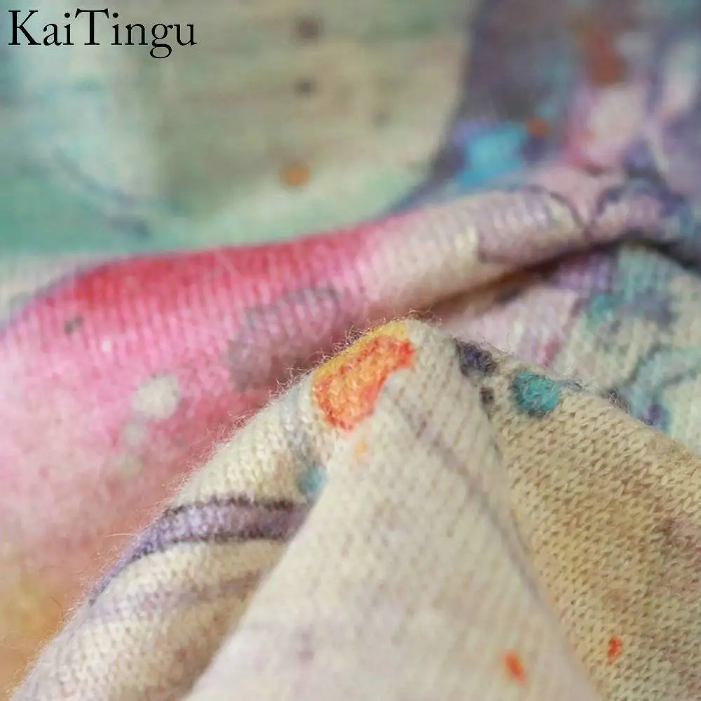 KaiTingu 2015 New Fashion Autumn Winter Clothing Women Sweater And Pullover Long Batwing Sleeve Jumper Knitwear Horse Print