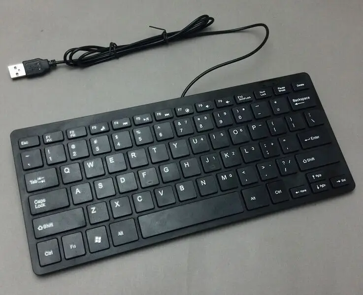 Ультра тонкая 78 клавиш Мини Портативная USB Проводная клавиатура для ПК
