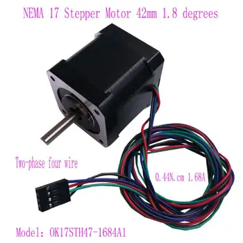 

NEMA 17 Stepper Motor 42mm 1.8 degrees 0.44N.cm 1.68A 42