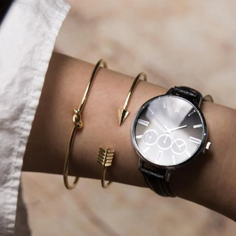 

XIYANIKE 2Pcs/set Bohemian Retro Bracelet Fashion Minimalist Arrow Knotted Opening Bangle Women's Party Jewelry Accessories B224