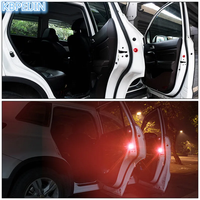 2 шт. беспроводной светодиодный сигнальный светильник для двери автомобиля, сигнальный светильник-вспышка, стикер для Nissan qashqai tiida almera juke primera, аксессуары