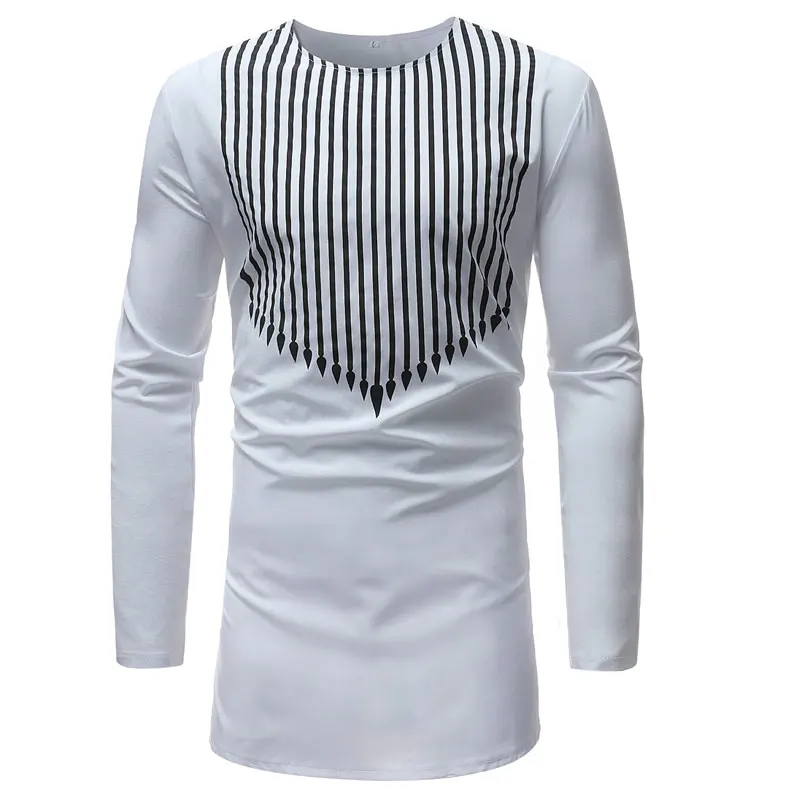 Fashion Striped Print Shirt Men 2017 Brand New African