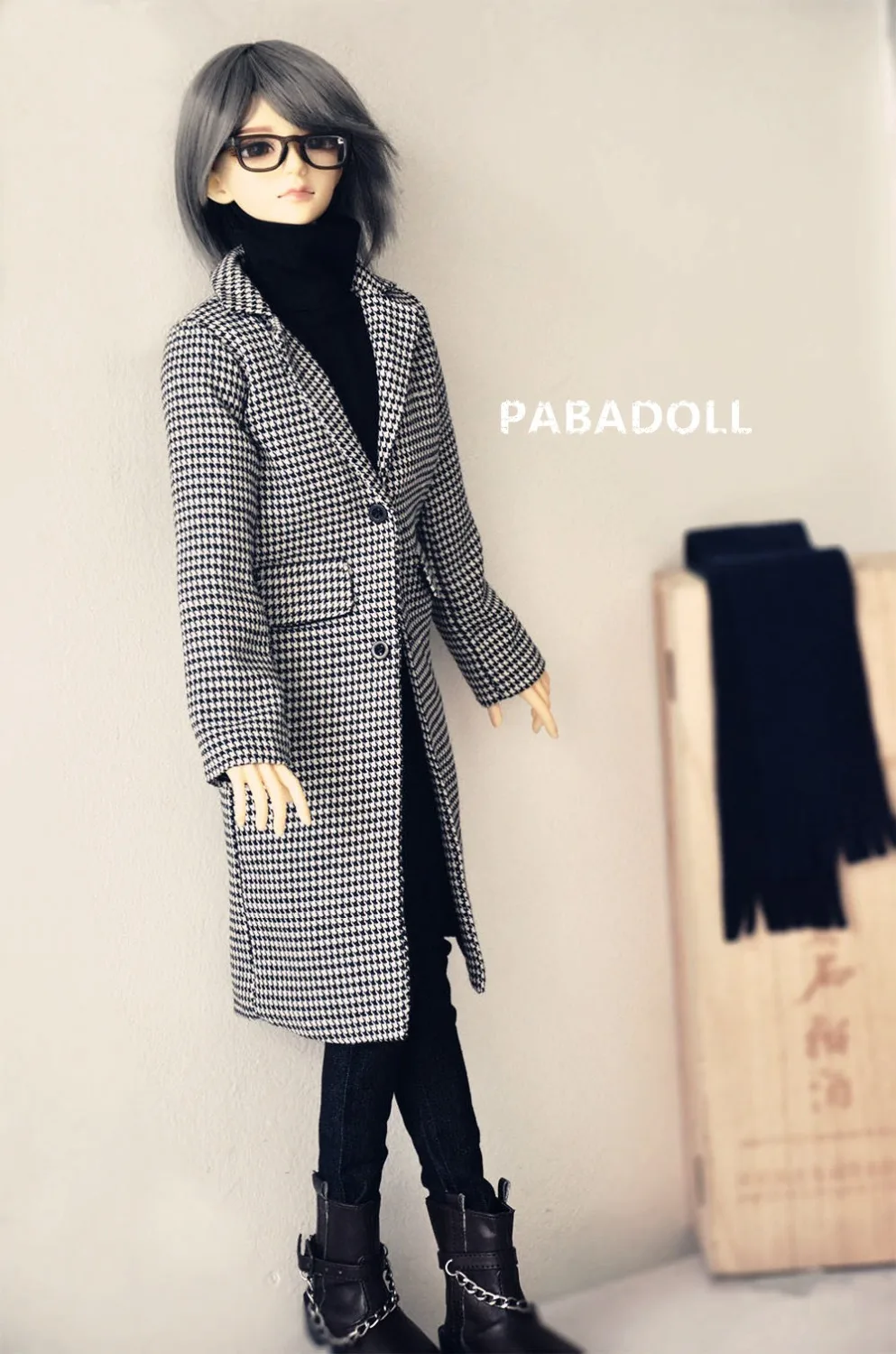 Красивый плед ветровка длинное пальто + шарф для BJD 1/4 MSD 1/3 SD17 дядя Кукла Одежда CMB72