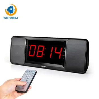 

Large screen remote wireless Bluetooth alarm clock LED digital alarm clock luminous with FM radio double alarm clock mode