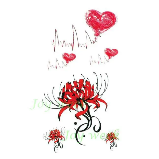 Водонепроницаемая Временная тату наклейка Manjusaka red spider lily flower tatto наклейки флэш