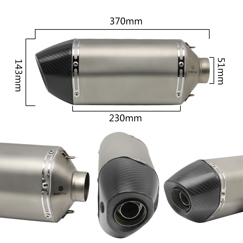 Sclmotos-51 мм Мотоцикл выхлопная труба akrapovic глушитель гонки с DB убийца YZF R1 R6 ZX6R GSXR MT07 MT09 MT03 NINJA600 TMAX