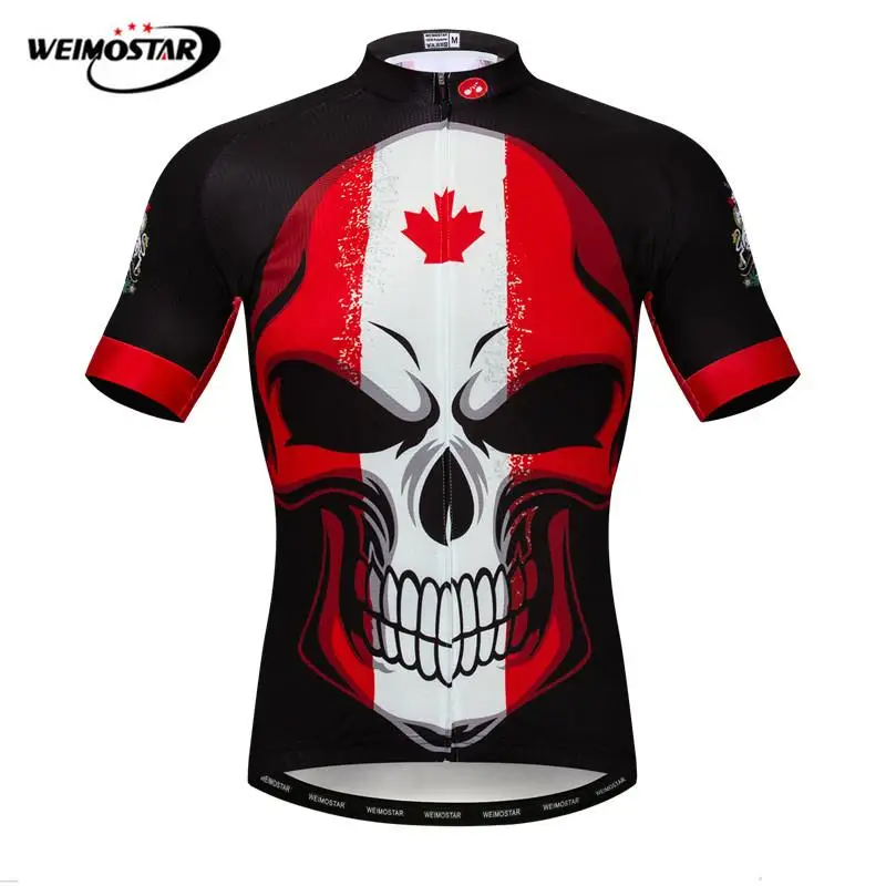 

Weimostar Skull Cycling Jersey 2019 Canada Team Pro Mountain Bike Clothing Summer Road MTB Bicycle Jersey Shirt Maillot Ciclismo