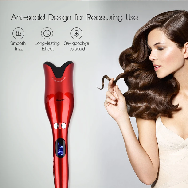 

Curling Iron Automatic Hair curler with Tourmaline Ceramic Heater and LED Digital Mini Portable Curler Air Curling Wand Salon 49