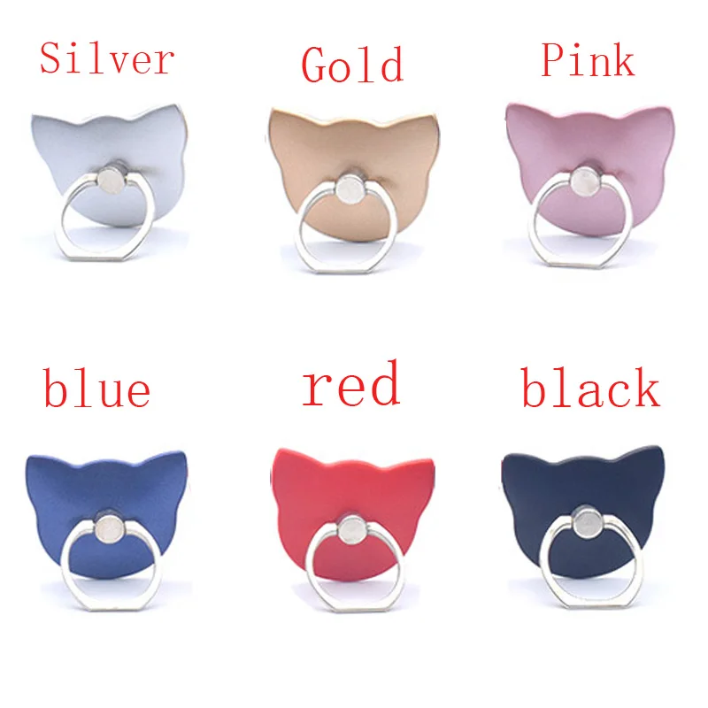 

5pcs/lot cute cat Phone Case Finger Ring Holder for iphone Samsung Android Mobile Phone Back Cover