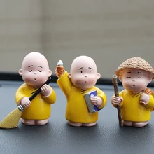 3pcs Car Decoration Three Little Monk Cute Doll Car Interior Accessories