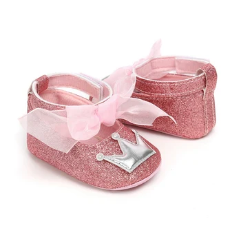 

Baby Girl Shoes Girls Breathable Crown Pattern Anti-Slip Toddler Shoes Casual Sneakers Toddler Soft Soled First Walkers