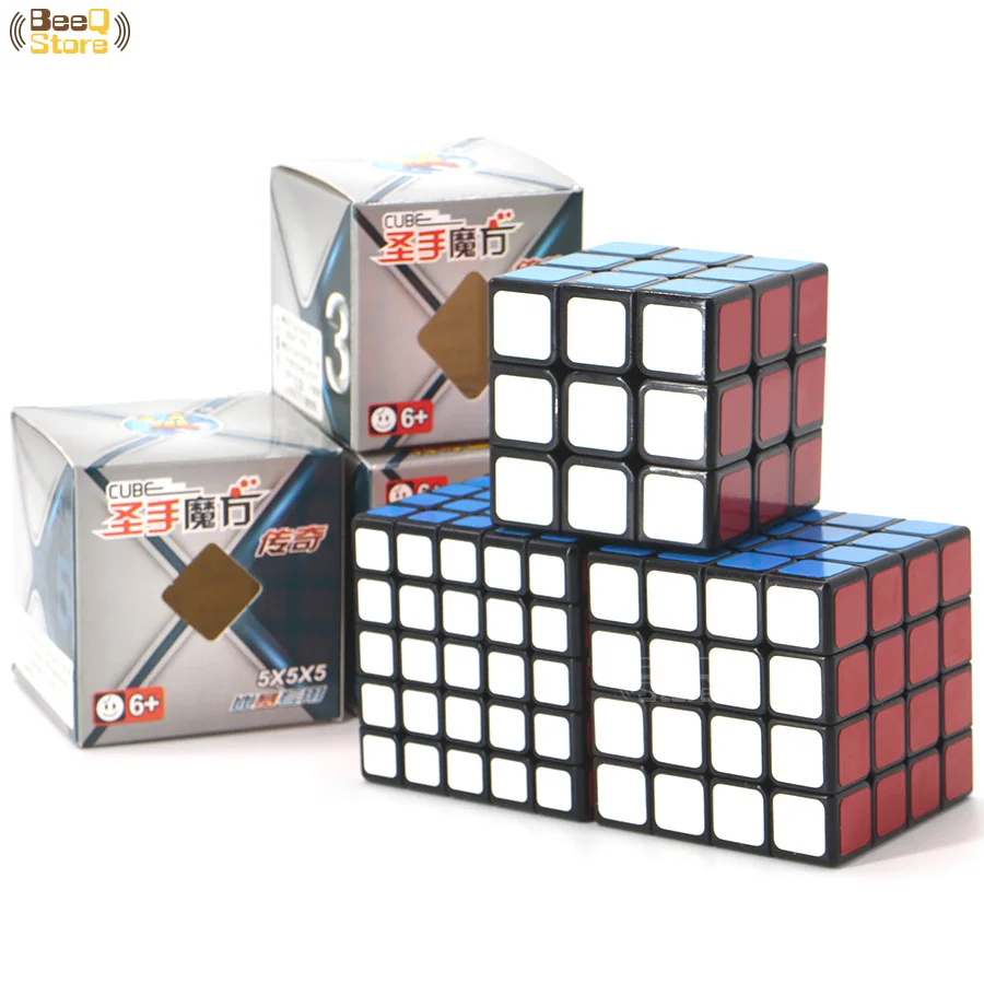 Shengshou ledgen 2x2/oneplus 3/OnePlus x 3 4x4 5x5 Magic Cube 2x2x2, 3x3x3, 4x4x4, 5x5x5, Скорость куб, головоломка, куб Волшебные magico черная игрушка для детей - Цвет: 3x3-4x4-5x5