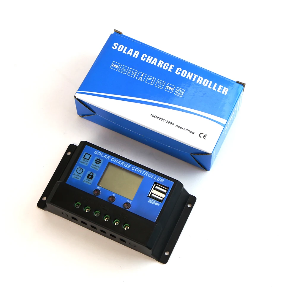 ALLPOWERS солнечная панель инвертор 20A 12V 24V регулятор с ЖК дисплеем Улучшенный чип
