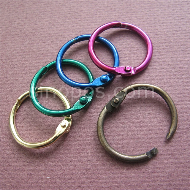 Colored Metal Split Rings 20mm, Ring Binder Hinged Split Design, Home