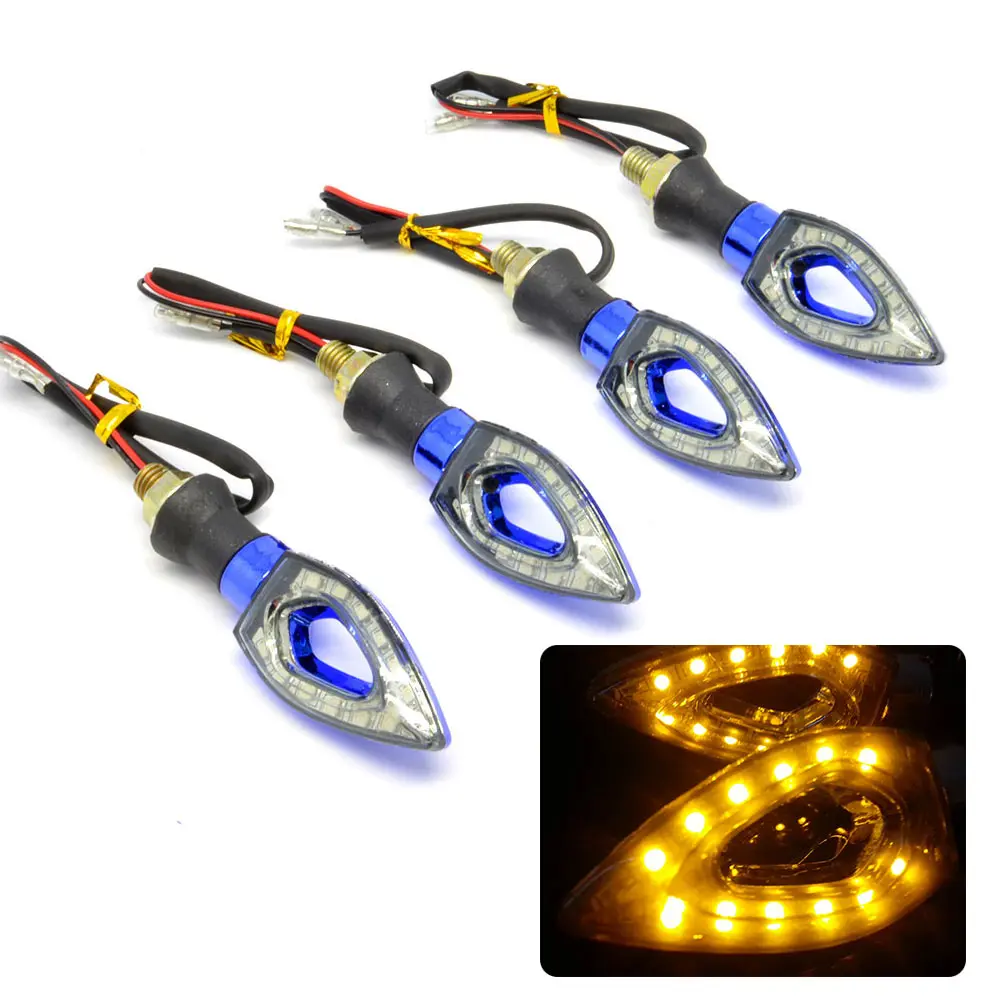 Hot 4x 12LED SMD Mini Motorcycle Motorbike Arrow Turn Signal Indicators Blinker Amber Light Universal