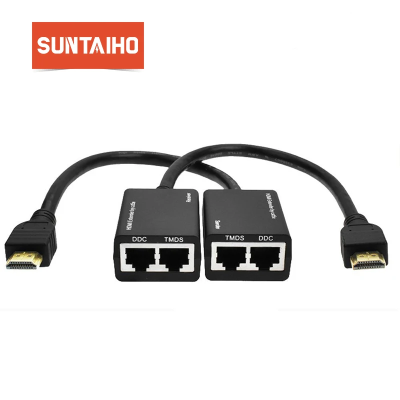 HDMI по RJ45 CAT5e CAT6 UTP LAN Ethernet балун удлинитель повторитель 1080p 3D для HDTV HDCP 1080P HDMI кабель 3D