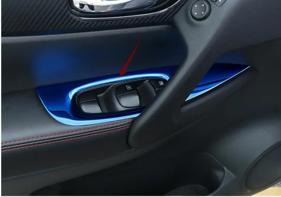 1pcs Blue Aluminum One Button Start Button Cover Trim For Nissan