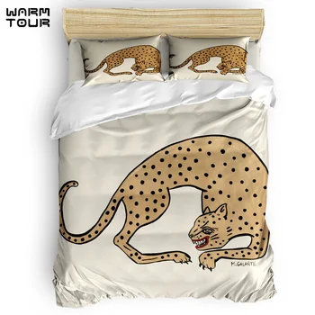 

WARMTOUR Duvet Cover Cheetah Duvet Cover Set 4 Piece Bedding Set For Beds Bedding Set Luxury DHL Shipping Method