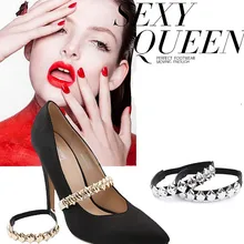 Пикантные очаровательные туфли с металлическими губами; обувь с ремешком; украшения для женщин; одна пара;