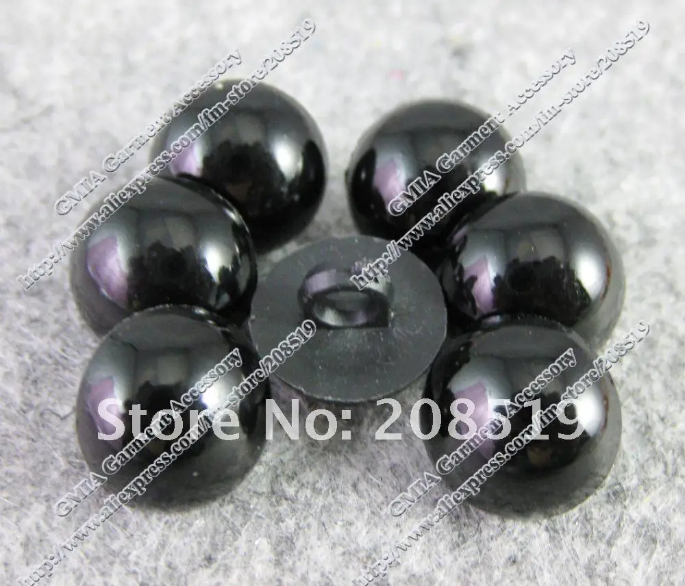 Nb0030 12,5 мм жемчуг форма Пластик черный кнопки хвостовика 400 шт./лот игрушка глаз кнопка аксессуары для одежды