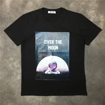 

New High 2018 Punk Men Fashion T Shirts Over The Moon T-Shirt Hip Hop Skateboard Street Cotton T-Shirts Tee Top #G49
