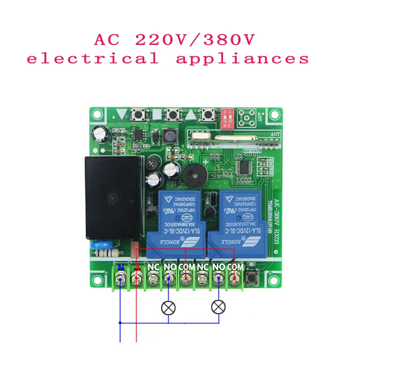 AC 220 V 240 V 250V 380V 2 CH RF беспроводной пульт дистанционного управления высокое качество может поддерживать трубчатый двигатель вперед и инверсии 300m