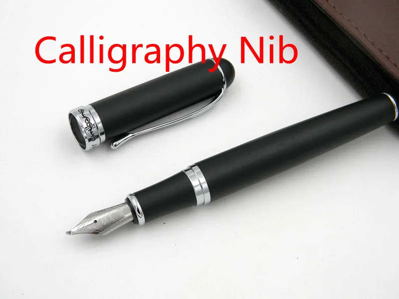 JINHAO X750 черная матовая искусственная кожа с продукты серебристой отделкой перо для каллиграфии авторучка