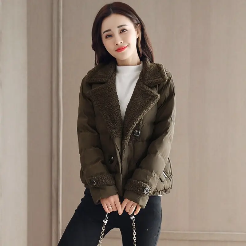 Ardoisé Hiver Couleur De Tempérament Coton Manteau Revers army Green Mince Mode À Banlieue Femmes Longues 2018 Manches Manteau Solide axRgq4q