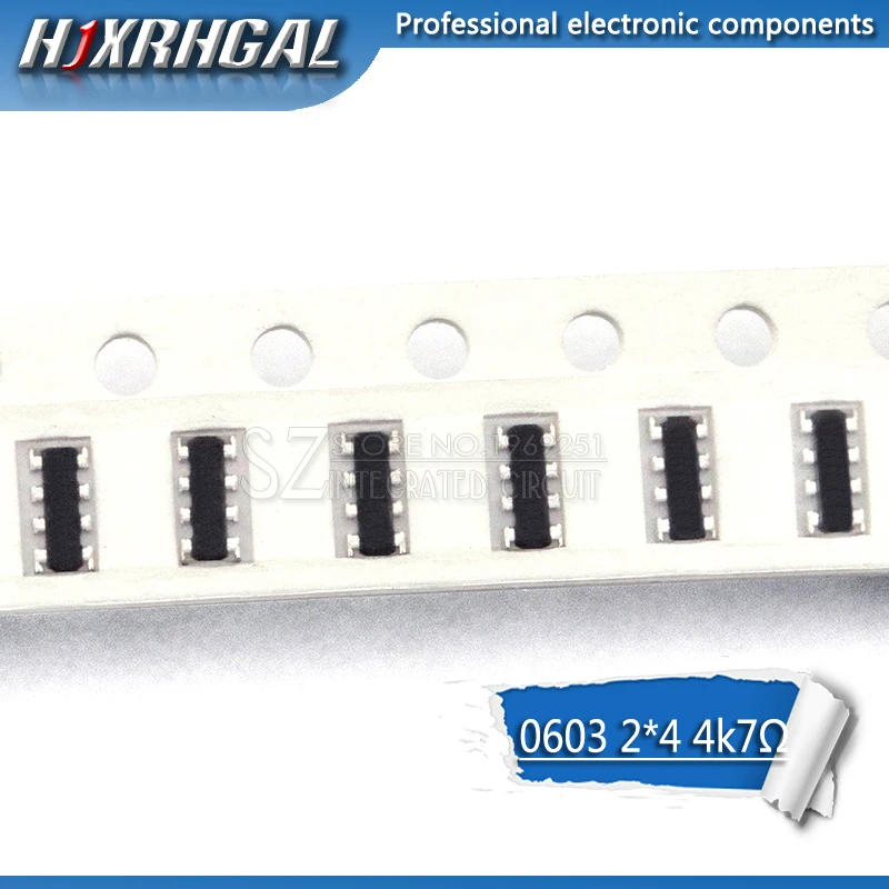 200pcs SMD exclusion 0603 8P4R 2*4P 4.7K 4K7 ohm Network Resistor array