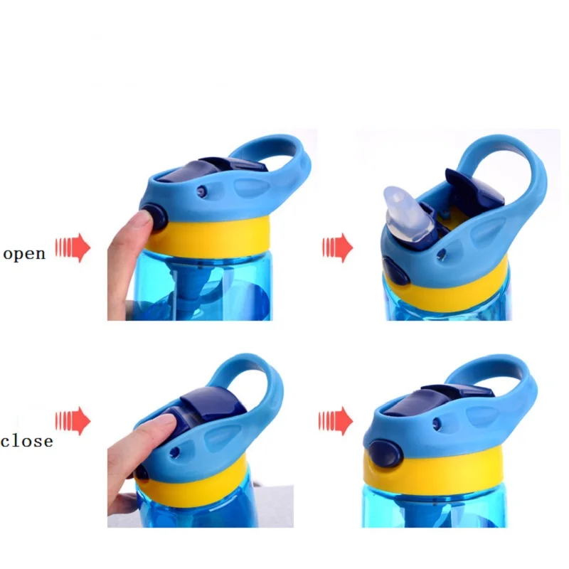 5 цветов 500 мл детская бутылка для воды с соломинкой пластиковые бутылки для воды для детские бутылочки BPA Спортивная бутылка школьная посуда для напитков