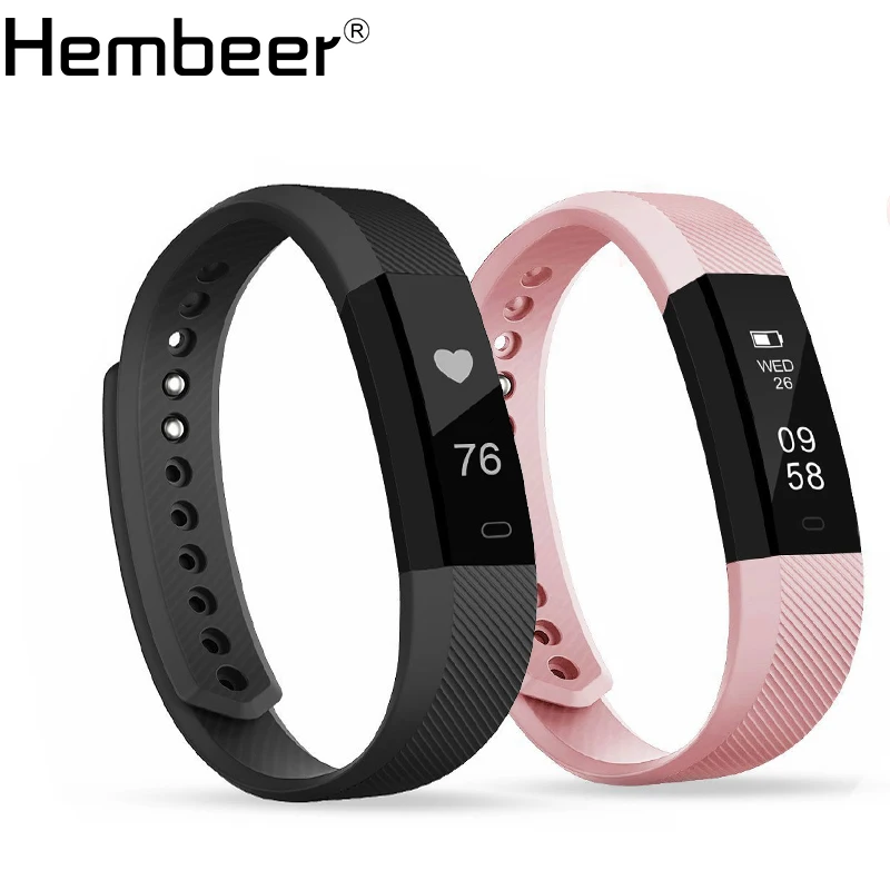 

Fitness Watches Heart Rate Monitor Smart Band ID115HR Wristband Black Pink Blue Bracelet Activity Tracker for xiaomi iphone