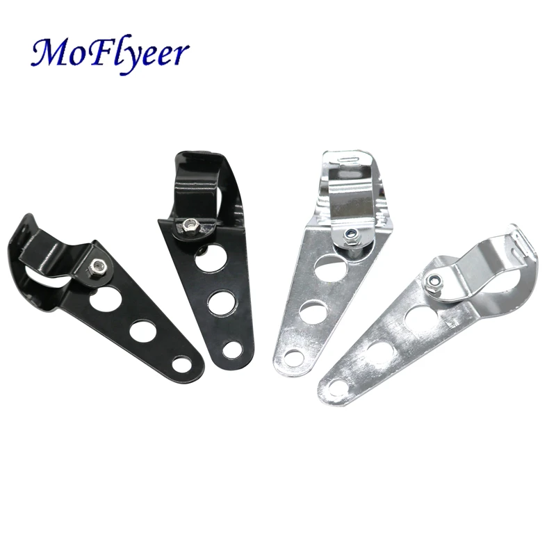 

MoFlyeer Universal Motorcycle Headlight Mount Brackets Fork Ear Chopper Headlamp Holder Adjust Motor Fork Mount