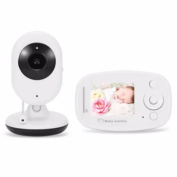 

Hot video baby monitor baby monitors 2.4 inch LCD IR Night Light Vision Intercom Temperature Sensor Lullabies Zoom Video ON/OFF