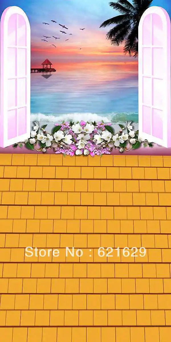 

Balcony landscape 10'x20' CP Computer-painted Scenic Photography Background Photo Studio Backdrop DGX-380