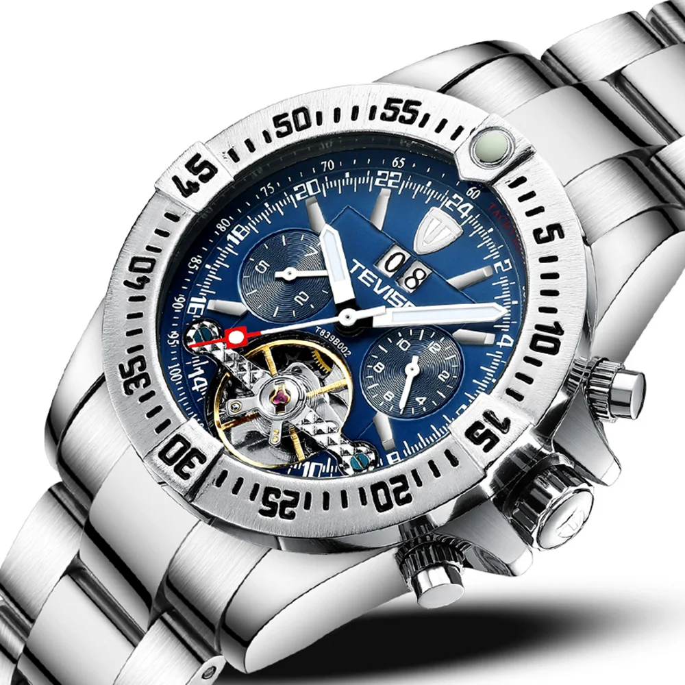 

TEVISE Men Automatic Watch clock men's mechanical watch 2019 mens Wrist Watch Business Calendar Watch Luminous Hands Waterproof