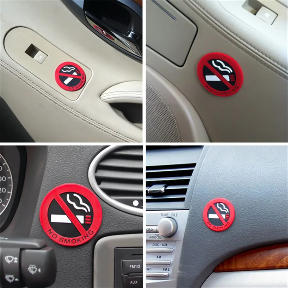 Car Styling Car Sticker Warning No Smoking Logo Stickers For Toyota Camry Prado Highlander RAV4 Crown Reiz Corolla Vios Yaris L (4)