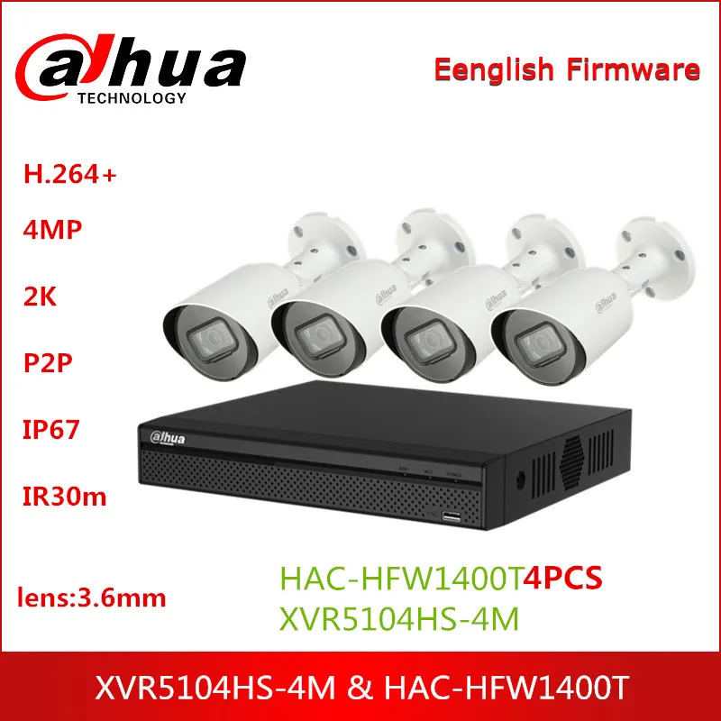 

Dahua HDCVI Kit 4MP with XVR5104HS-4M HDCVI Camera HAC-HFW1400T 2K P2P Surveillance System