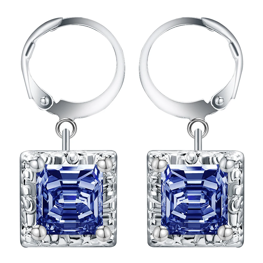 

UFOORO blue square earring jewelry bridal gift 2017 women lovely cute design cheap wholesale New Fashion Classic ear gift