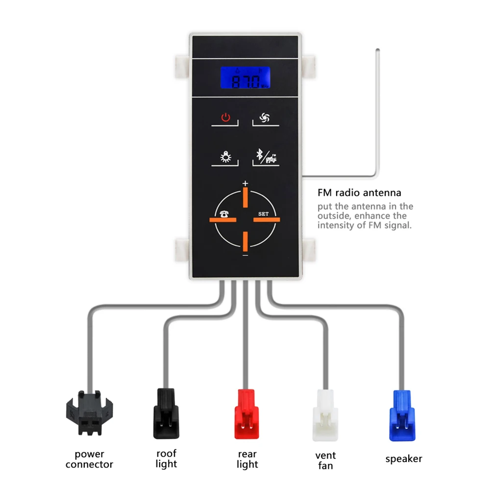 CE сертификация FM Радио панель управления для душевой водонепроницаемый Душ Bluetooth функция динамик/свет/вытяжной вентилятор подключение