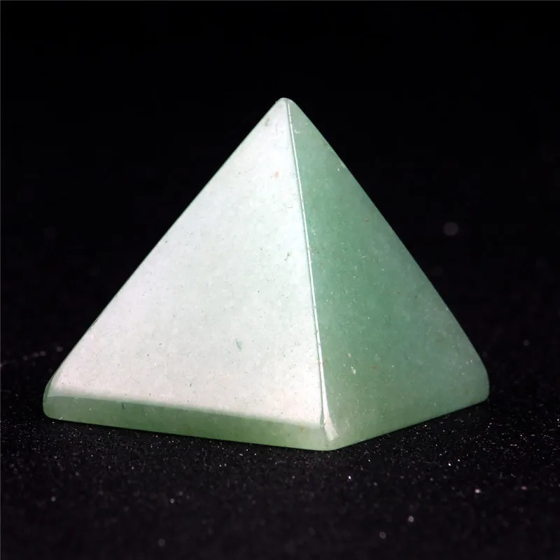 40*30 мм Натуральная пирамида из аметиста чакра камень «reiki» резные фэн-шуй Carfts украшения ТОЧКА исцеления кристалл камень Бесплатный мешочек - Цвет: Green Aventurine