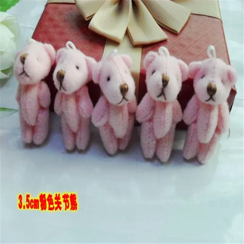 Mini Jointed Bear Plush Toys 3.5cm Cute Joint Teddy Bear Dolls DIY Wedding Party Decor 50pcslot  (7)