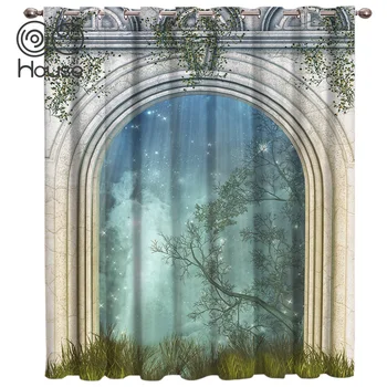 

COCOHouse Magic Gate With Stars In The Forest Room Curtains Large Window Decor Bedroom Outdoor Decor Kids Curtain Panels With