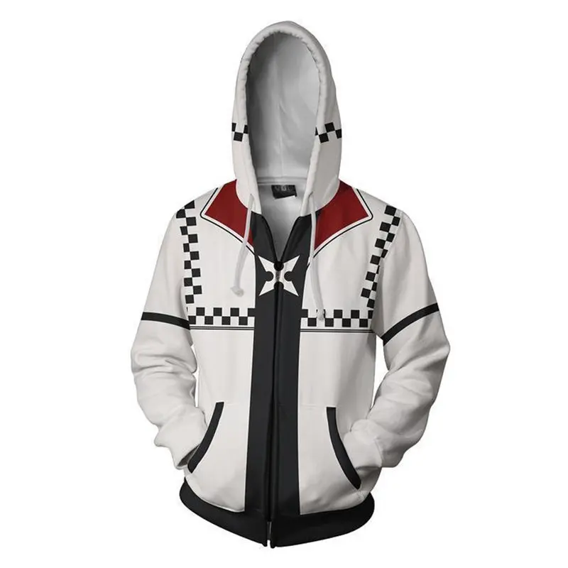 

Anime Game Kingdom Hearts Hoodies 3D Print Sweatshirt Zipper fashions Cosplay hoodie men hip hop streetwear clothing size 5XL